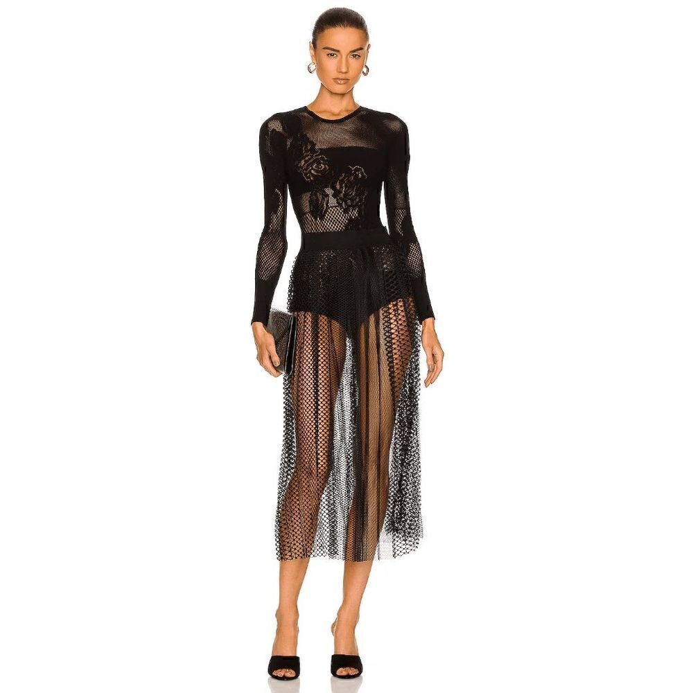 NWT Wolford Fading Net Skirt White L - Picture 4 of 16